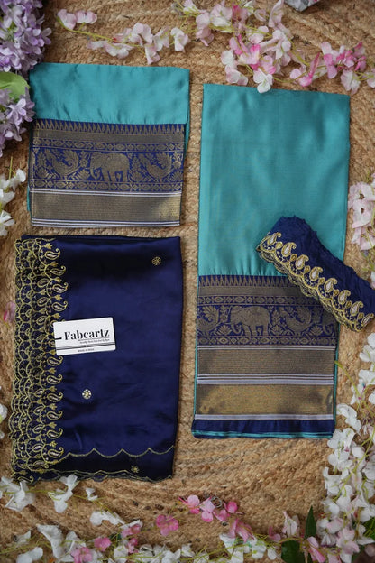 Sharvika Women's Woven Design Half Saree with Embroidered Blouse and Dupatta