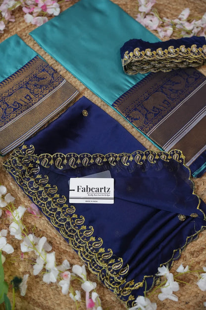 Sharvika Women's Woven Design Half Saree with Embroidered Blouse and Dupatta