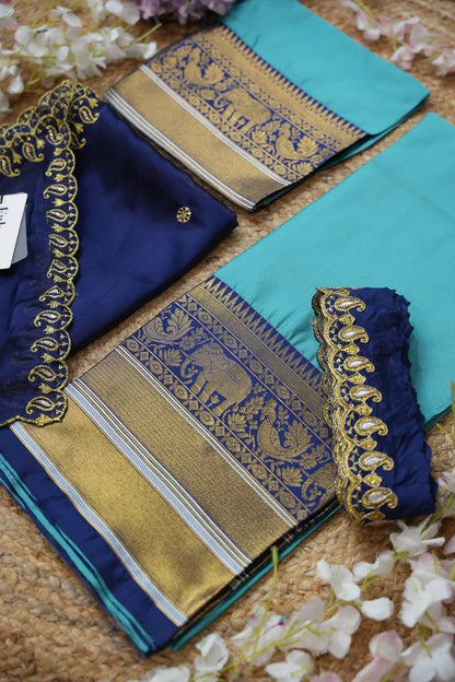 Sharvika Women's Woven Design Half Saree with Embroidered Blouse and Dupatta