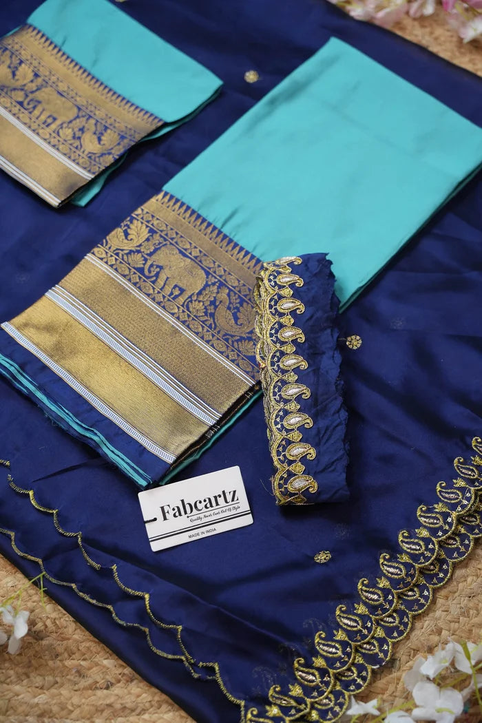 Sharvika Women's Woven Design Half Saree with Embroidered Blouse and Dupatta
