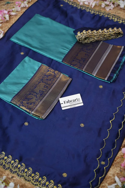 Sharvika Women's Woven Design Half Saree with Embroidered Blouse and Dupatta