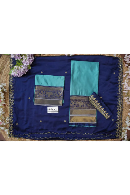 Sharvika Women's Woven Design Half Saree with Embroidered Blouse and Dupatta