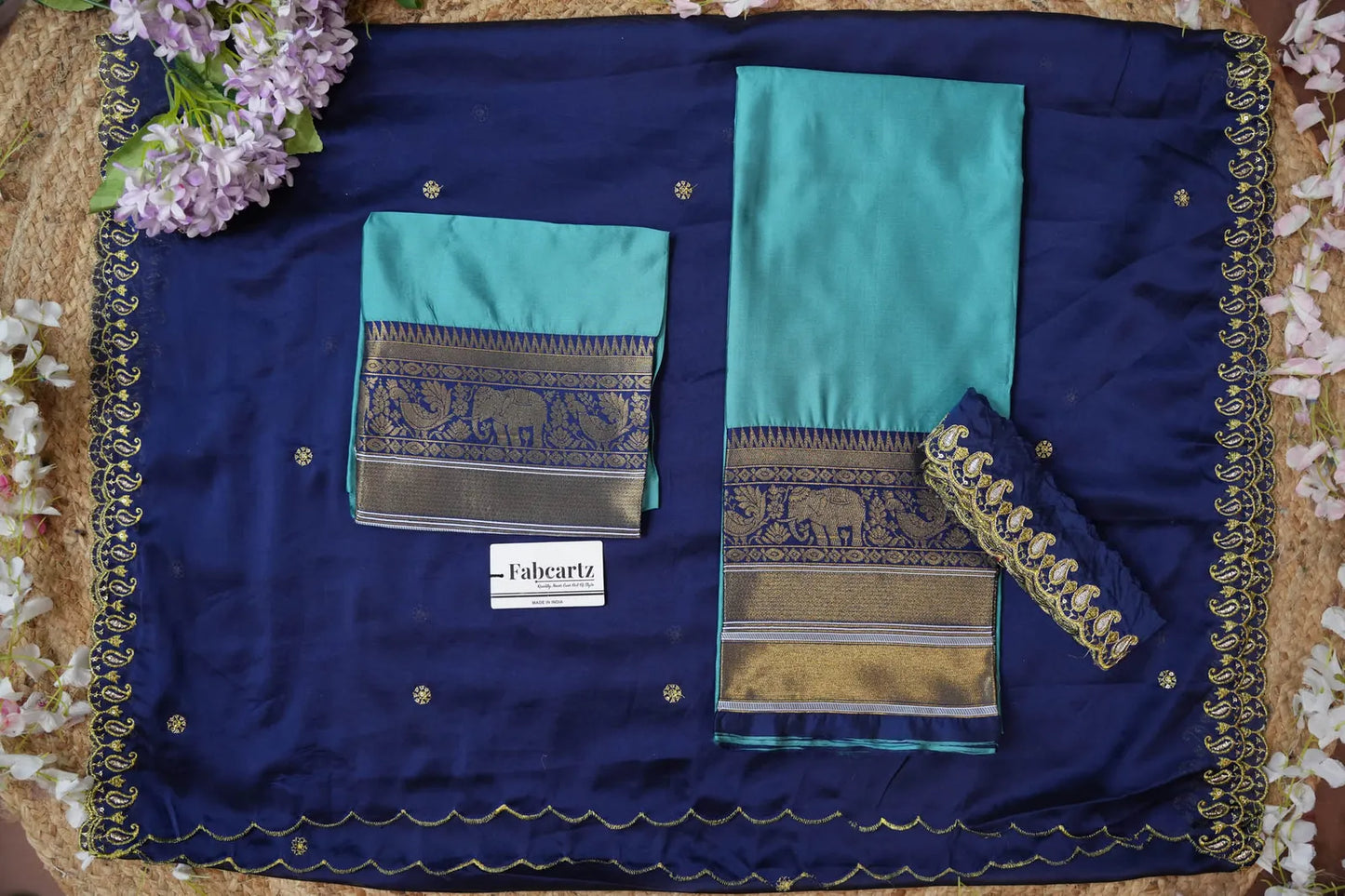 (Sharvika) Women's Woven Design Half Saree with Embroidered Blouse and Dupatta