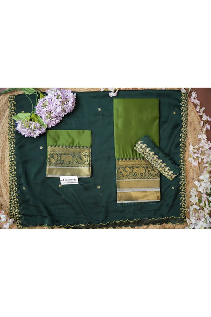 Sharvika Women's Woven Design Half Saree with Embroidered Blouse and Dupatta