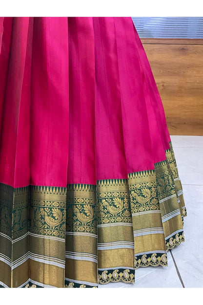 Sharvika Women's Woven Design Half Saree with Embroidered Blouse and Dupatta