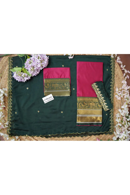 Sharvika Women's Woven Design Half Saree with Embroidered Blouse and Dupatta