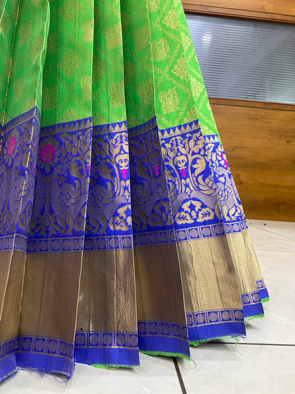 (JayaBox) Women's Woven Design zari work Half Saree with Embroidered Blouse and Dupatta