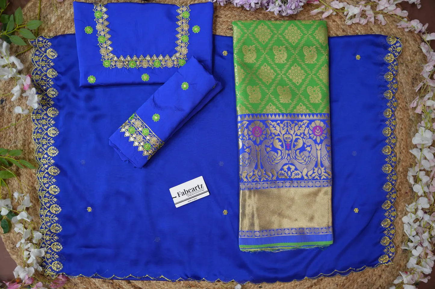 (JayaBox) Women's Woven Design zari work Half Saree with Embroidered Blouse and Dupatta
