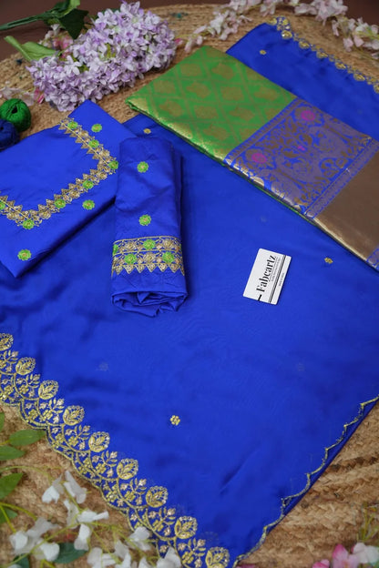 (JayaBox) Women's Woven Design zari work Half Saree with Embroidered Blouse and Dupatta