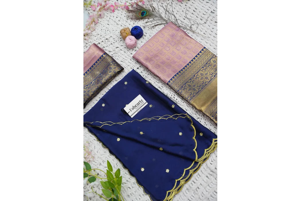 Darvika Women's Woven Design zari work Half Saree with Embroidered Blouse and Dupatta