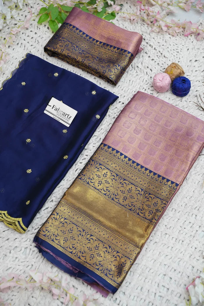 Darvika Women's Woven Design zari work Half Saree with Embroidered Blouse and Dupatta