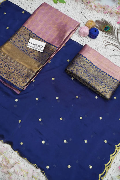 Darvika Women's Woven Design zari work Half Saree with Embroidered Blouse and Dupatta