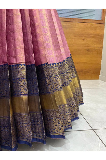 Darvika Women's Woven Design zari work Half Saree with Embroidered Blouse and Dupatta