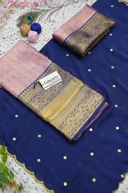Darvika Women's Woven Design zari work Half Saree with Embroidered Blouse and Dupatta