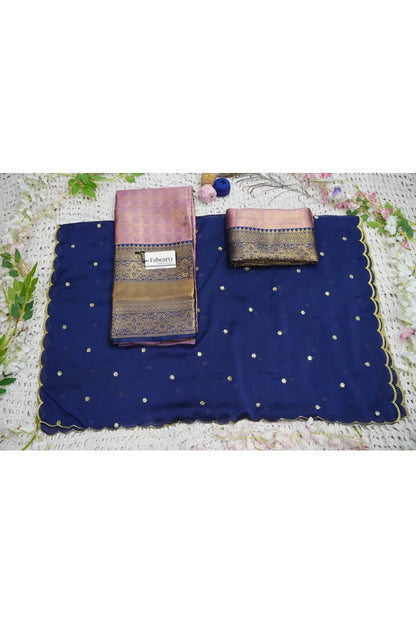 Darvika Women's Woven Design zari work Half Saree with Embroidered Blouse and Dupatta