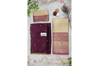 Darvika Women's Woven Design zari work Half Saree with Embroidered Blouse and Dupatta
