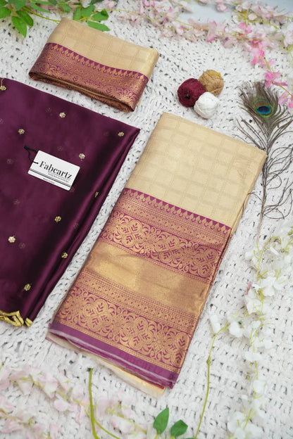 Darvika Women's Woven Design zari work Half Saree with Embroidered Blouse and Dupatta