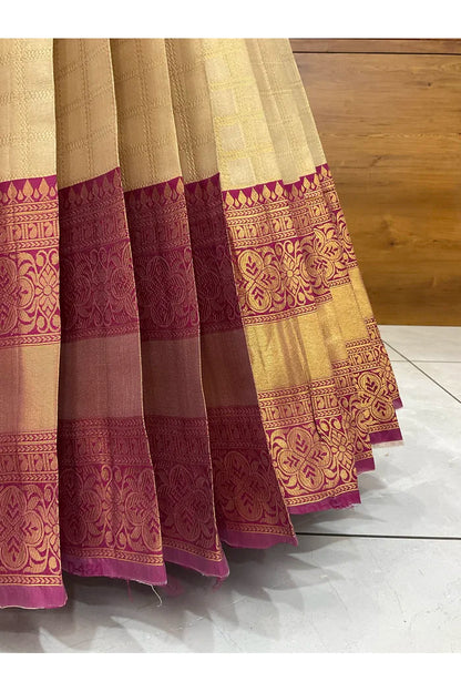 Darvika Women's Woven Design zari work Half Saree with Embroidered Blouse and Dupatta