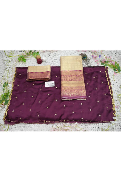 Darvika Women's Woven Design zari work Half Saree with Embroidered Blouse and Dupatta