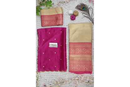 Darvika Women's Woven Design zari work Half Saree with Embroidered Blouse and Dupatta