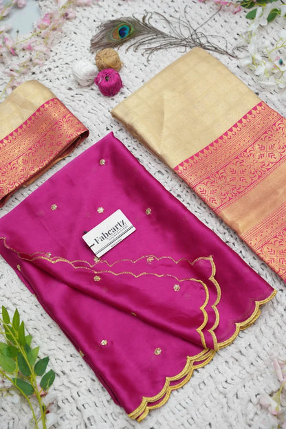 Darvika Women's Woven Design zari work Half Saree with Embroidered Blouse and Dupatta