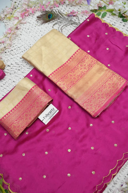 Darvika Women's Woven Design zari work Half Saree with Embroidered Blouse and Dupatta