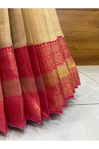 Darvika Women's Woven Design zari work Half Saree with Embroidered Blouse and Dupatta