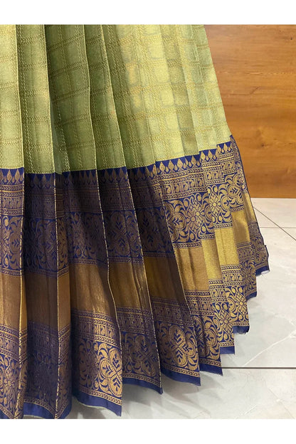 Darvika Women's Woven Design zari work Half Saree with Embroidered Blouse and Dupatta