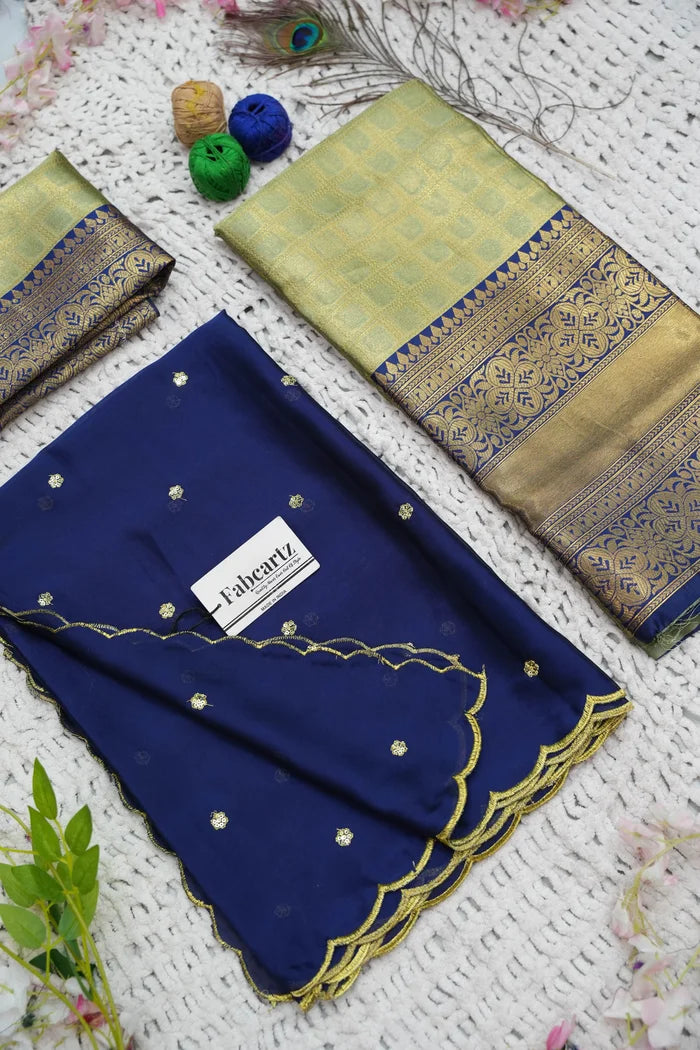 Darvika Women's Woven Design zari work Half Saree with Embroidered Blouse and Dupatta