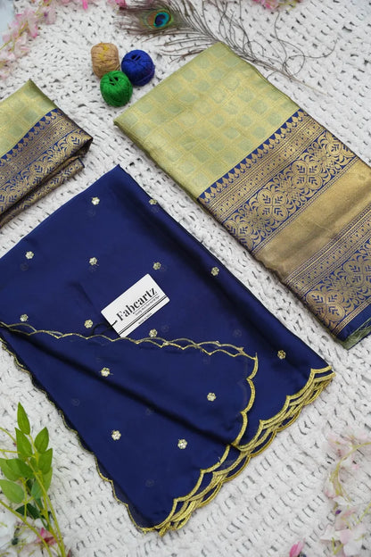 Darvika Women's Woven Design zari work Half Saree with Embroidered Blouse and Dupatta