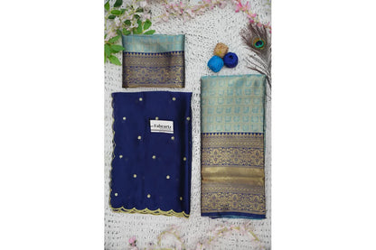 Darvika Women's Woven Design zari work Half Saree with Embroidered Blouse and Dupatta