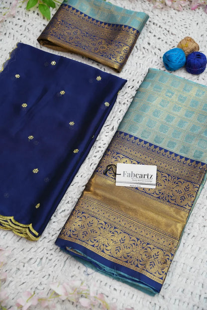 Darvika Women's Woven Design zari work Half Saree with Embroidered Blouse and Dupatta