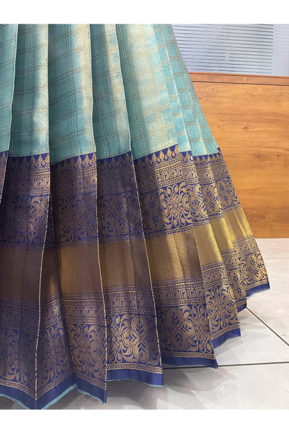Darvika Women's Woven Design zari work Half Saree with Embroidered Blouse and Dupatta