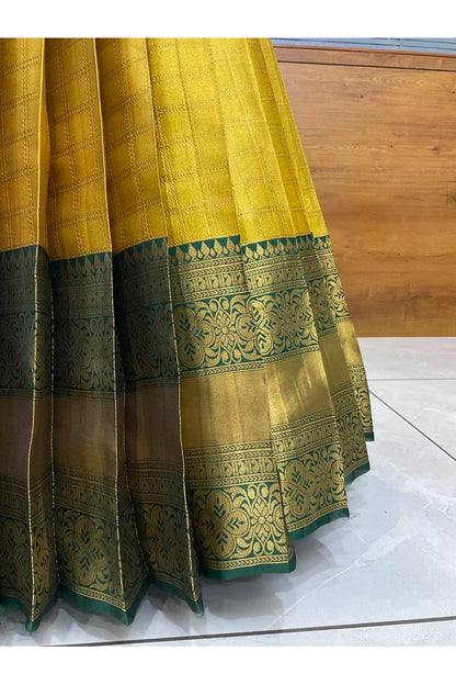 Darvika Women's Woven Design zari work Half Saree with Embroidered Blouse and Dupatta