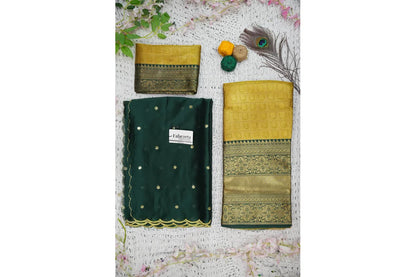 Darvika Women's Woven Design zari work Half Saree with Embroidered Blouse and Dupatta