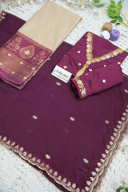 Ravleena Women's Woven Design zari work Half Saree with Embroidered Blouse and Dupatta