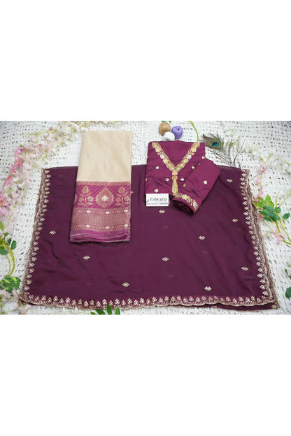 Ravleena Women's Woven Design zari work Half Saree with Embroidered Blouse and Dupatta