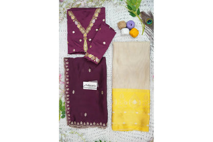 Ravleena Women's Woven Design zari work Half Saree with Embroidered Blouse and Dupatta