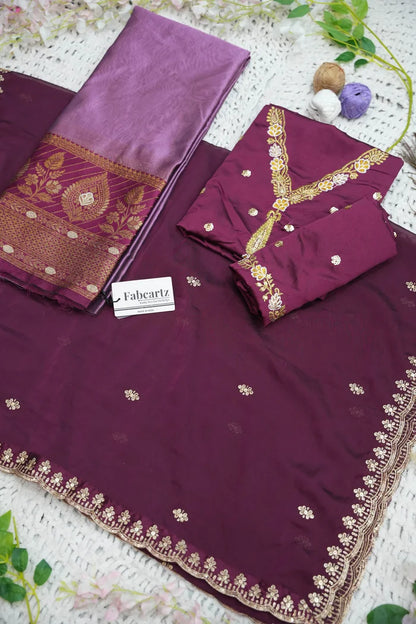 Ravleena Women's Woven Design zari work Half Saree with Embroidered Blouse and Dupatta
