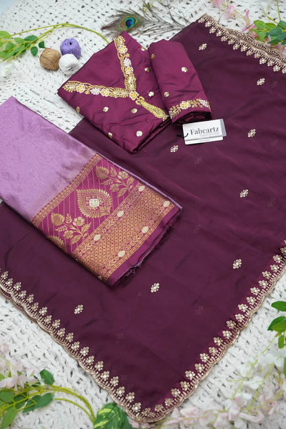 Ravleena Women's Woven Design zari work Half Saree with Embroidered Blouse and Dupatta
