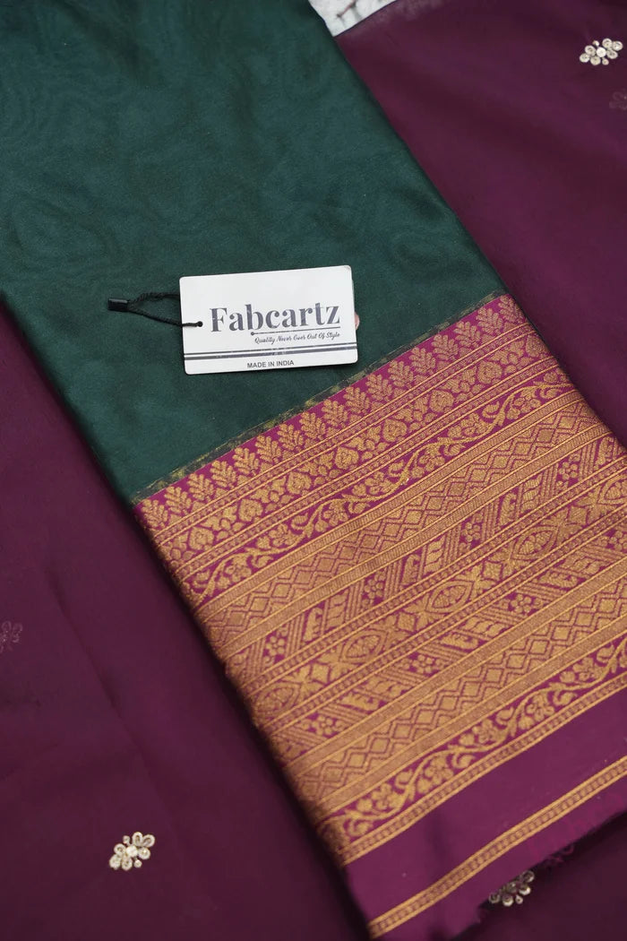 Velprita Women's Woven Design zari work Half Saree with Embroidered Blouse and Dupatta