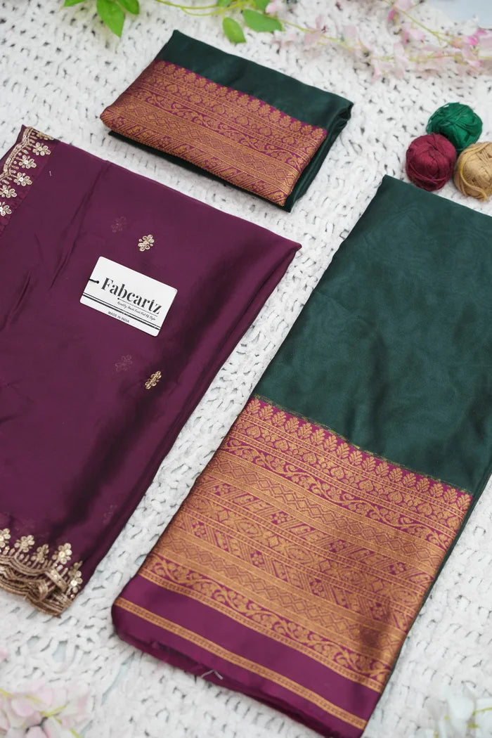 Velprita Women's Woven Design zari work Half Saree with Embroidered Blouse and Dupatta