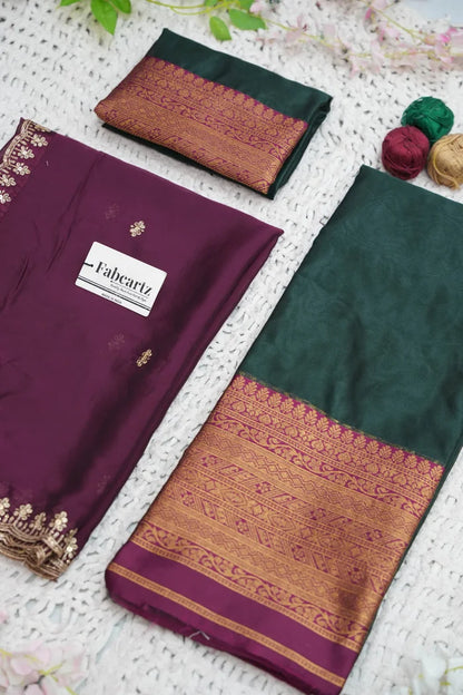 Velprita Women's Woven Design zari work Half Saree with Embroidered Blouse and Dupatta