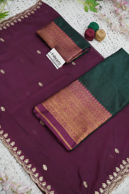 Velprita Women's Woven Design zari work Half Saree with Embroidered Blouse and Dupatta