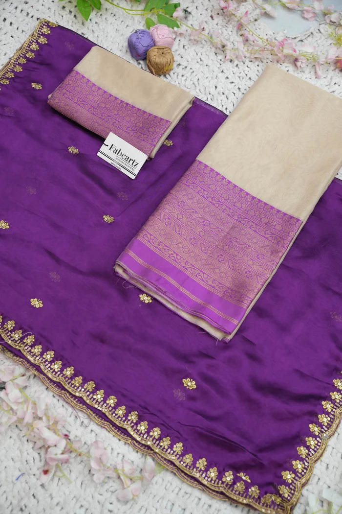 Velprita Women's Woven Design zari work Half Saree with Embroidered Blouse and Dupatta