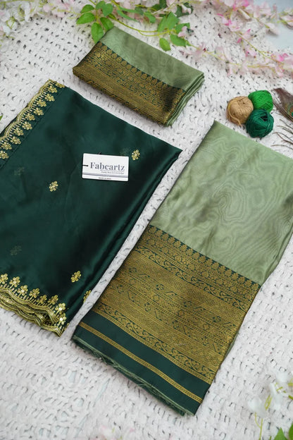Velprita Women's Woven Design zari work Half Saree with Embroidered Blouse and Dupatta