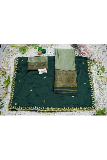 Velprita Women's Woven Design zari work Half Saree with Embroidered Blouse and Dupatta