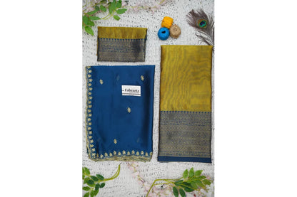 Velprita Women's Woven Design zari work Half Saree with Embroidered Blouse and Dupatta