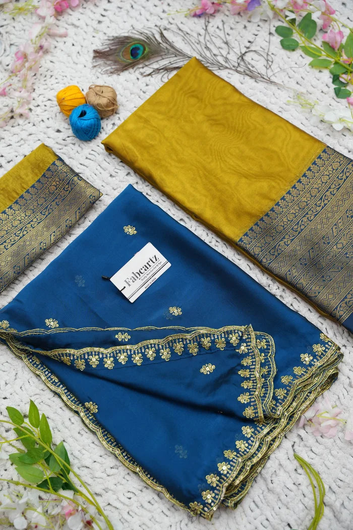 Velprita Women's Woven Design zari work Half Saree with Embroidered Blouse and Dupatta
