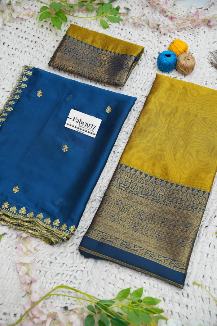 Velprita Women's Woven Design zari work Half Saree with Embroidered Blouse and Dupatta
